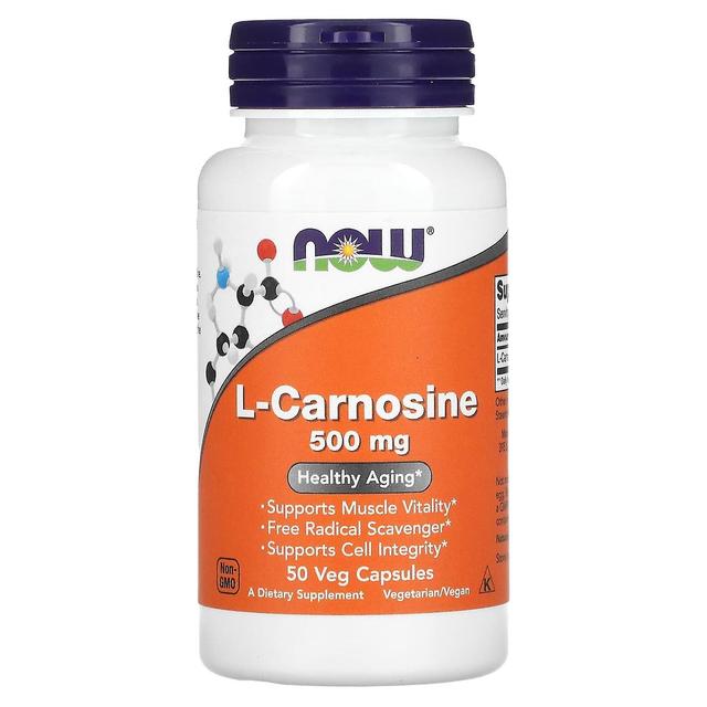 NOW Foods NOW Alimentos, L-Carnosina, 500 mg, 50 Veg Cápsulas on Productcaster.