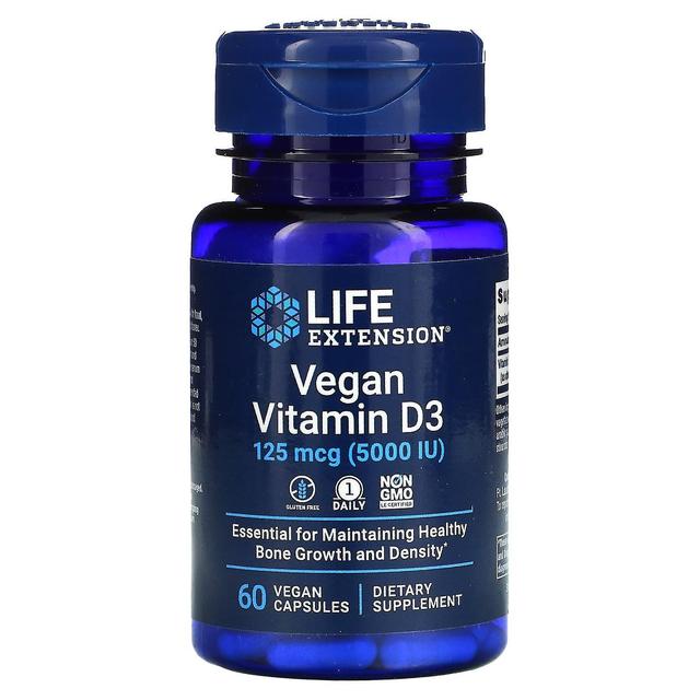 Life Extension, Vegan Vitamin D3, 125 mcg (5000 IU), 60 Vegan Capsules on Productcaster.