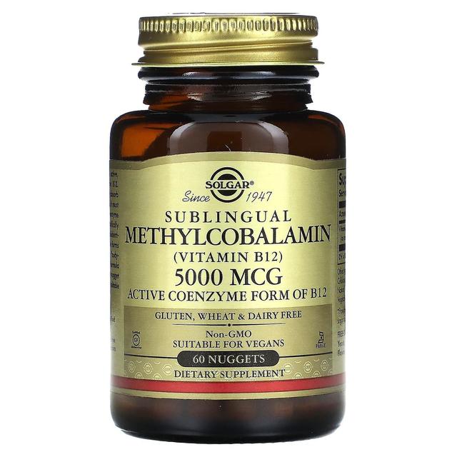 Solgar, Sublingual Methylcobalamin (Vitamina B12), 5.000 mcg, 60 Nuggets on Productcaster.