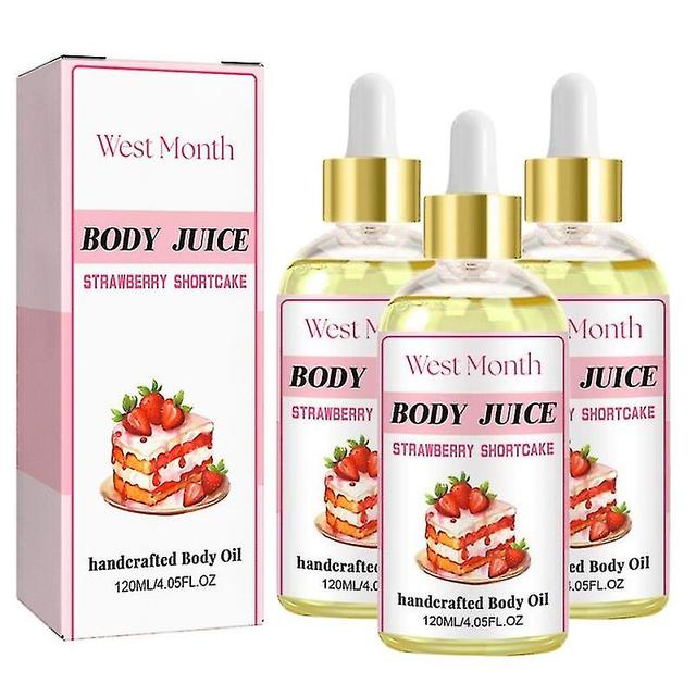 1/2/3stk Wildplus Body Juice Oil Strawberry Shortcake, håndlavet kropsolie til kvinder 3pcs on Productcaster.