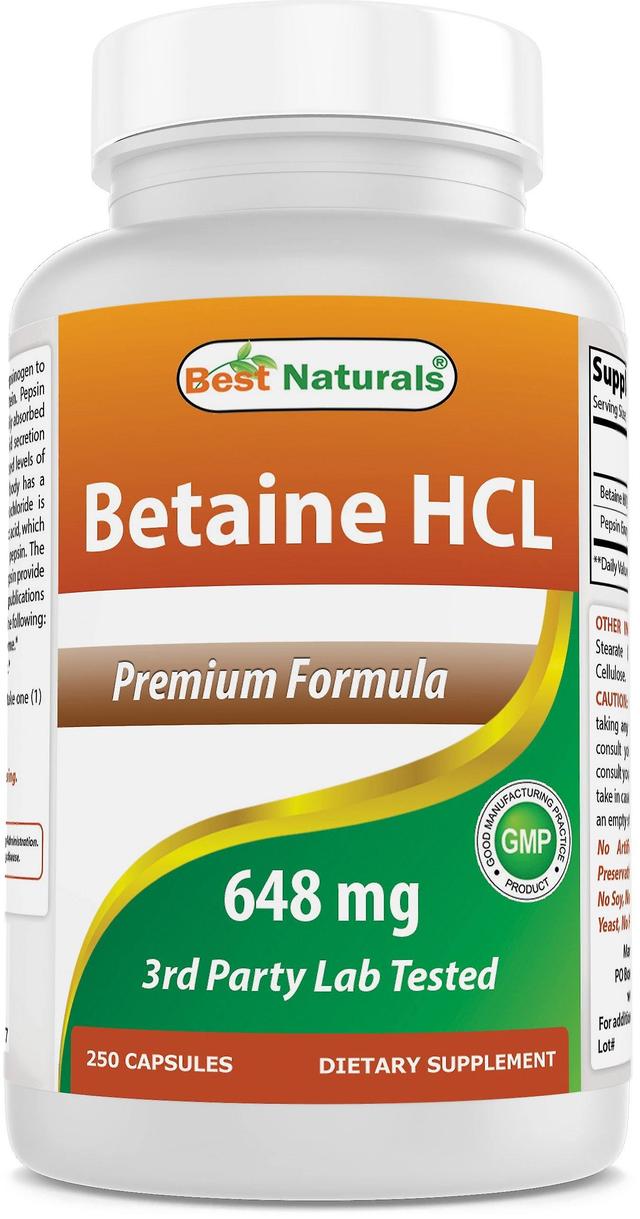 Best naturals betaine hcl 648 mg 250 capsules on Productcaster.