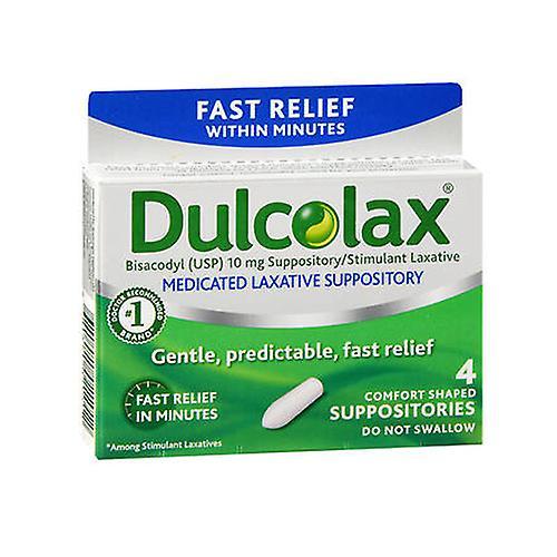 Dulcolax Medicated Laxative Suppositories,10 mg,4 ct (Pack of 1) on Productcaster.