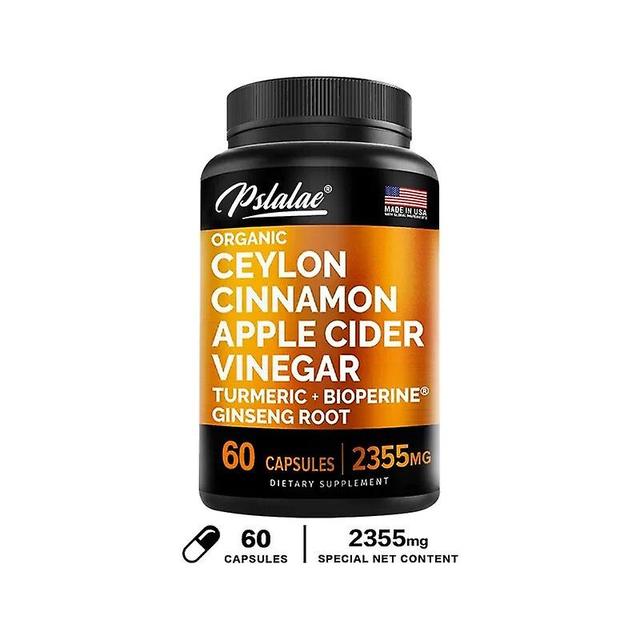 Visgaler Authentic 5-in-1 Ceylon Cinnamon Capsules 2355 Mg With Apple Cider Vinegar, Turmeric & Siberian Ginseng, Piperine Cinnamon 60 Capsules on Productcaster.