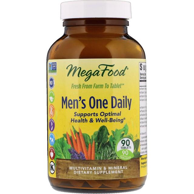 MegaFood, Men's One Daily, Iron Free, 90 Tablets on Productcaster.