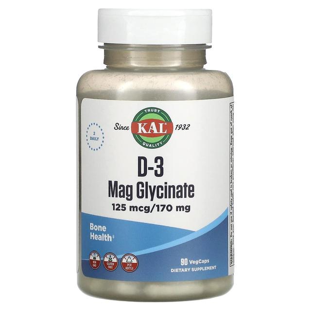 KAL, D-3 Mag Glycinate, 125 mcg/170 mg, 90 VegCaps on Productcaster.