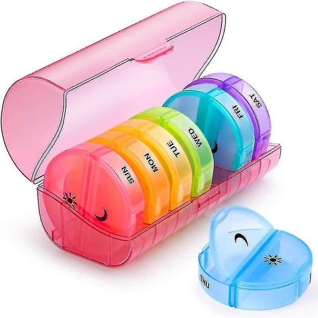 Pill Organizer, Large Capacity 7 Days Pill Box For Pills/vitamins/fish Oil/supplements on Productcaster.