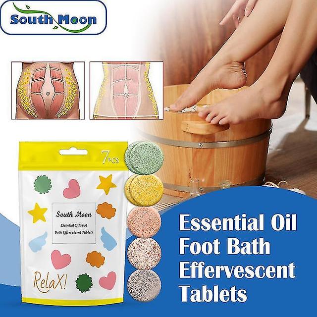 Essential Oil Foot Bath Effervescent Tablets Foot Soak Lympatic Drainage Detoxification Colour 14pcs on Productcaster.