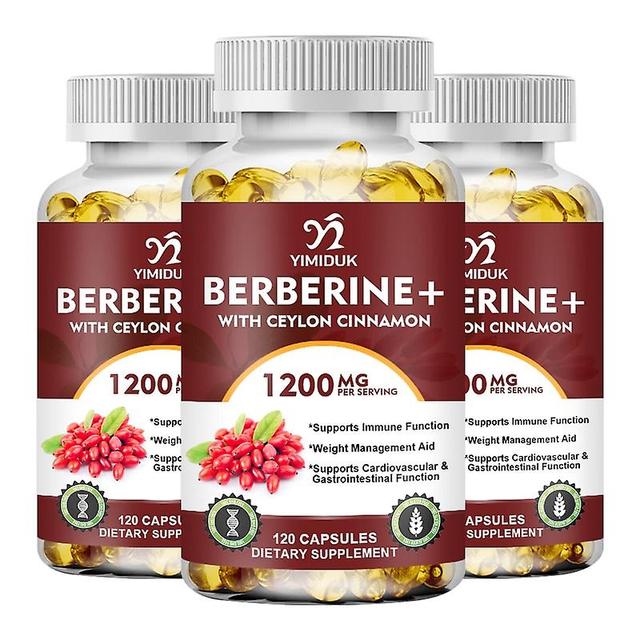 Eccpp Berberine Capsules Ceylon Cinnamon Bitter Gourd Support A Healthy Immune System, Improve Heart Health And Glucose Health Diet 3 Bottles 60pcs on Productcaster.