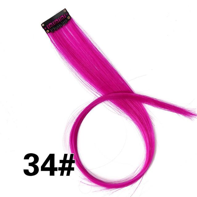 Duqi Leeons Synthetic Hair Extensions With Clips Heat Resistant Straight Hair Extensions Color Colored Black Hair Clip Womens 12G/Pcs 34 20inch on Productcaster.