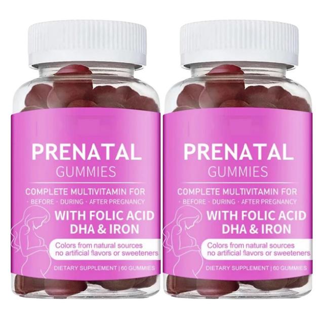 60 Ct Of Prenatal Gummies With Folic Acid, Dha, Iron And Multivitamins To Nourish Your Baby 2PCS on Productcaster.