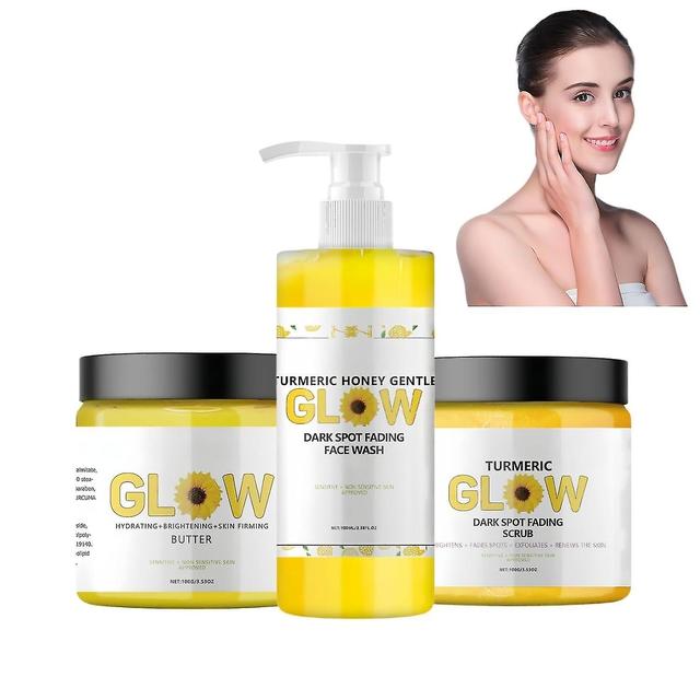 DEYUE Turmeric Glow Combo Skincare Set, 3 In 1 Turmeric Combo Skincare Set, Turmeric Glow Combo Cleanser, on Productcaster.