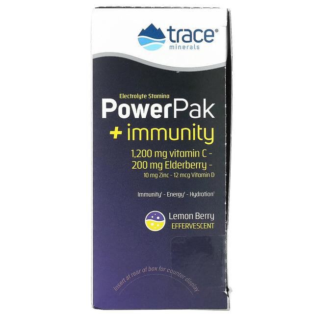 Trace Minerals Sporenmineralen , PowerPak + Immuniteit, Citroenbes, 30 Pakketten, 0,19 oz (5,3 g) Elk on Productcaster.