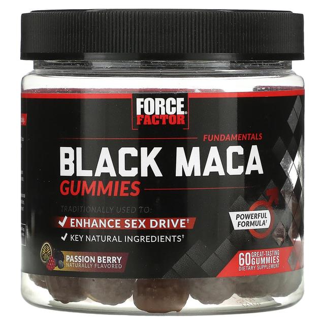 Force Factor, Fundamentals, Black Maca, Passion Berry, 60 Gummies on Productcaster.