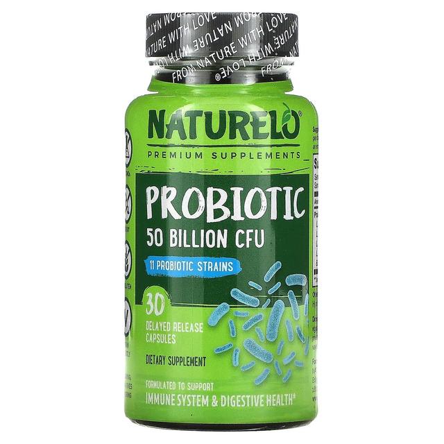 NATURELO, Probiotic, 50 Billion CFU, 30 Delayed Release Capsules on Productcaster.