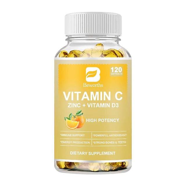 Tib Vitamin C Plus Zinc & Vitamin D3 Strong Antioxidant Collagen Booster For Immune System And Skin Health Supplements Tib 120 pcs on Productcaster.