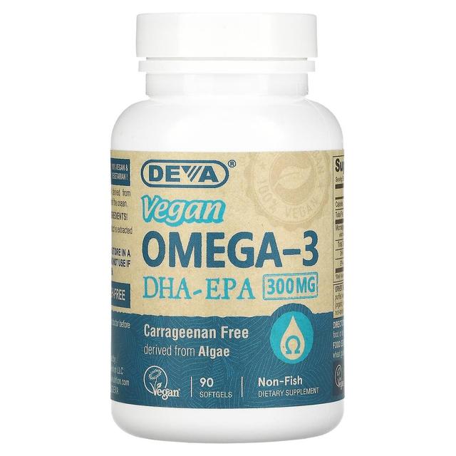 Deva, wegańskie Omega-3, DHA-EPA, 300 mg, 90 Kapsułki żelowe on Productcaster.