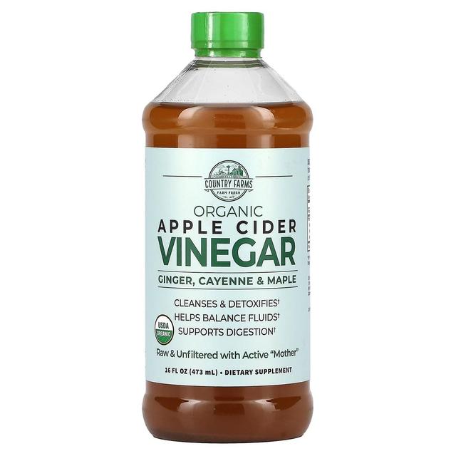 Country Farms, Organic Apple Cider Vinegar with Ginger, Cayenne & Maple, 16 fl oz (473 ml) on Productcaster.