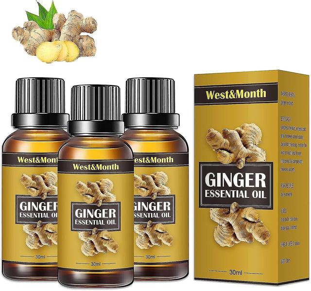 Acgiv 3pcs 30ml Belly Drainage Ginger Oil, Belly Massage Oil, Ginger Oil For Lymphatic Drainage, Natural Drainage Anti Aging Ginger Oil Essential R... on Productcaster.