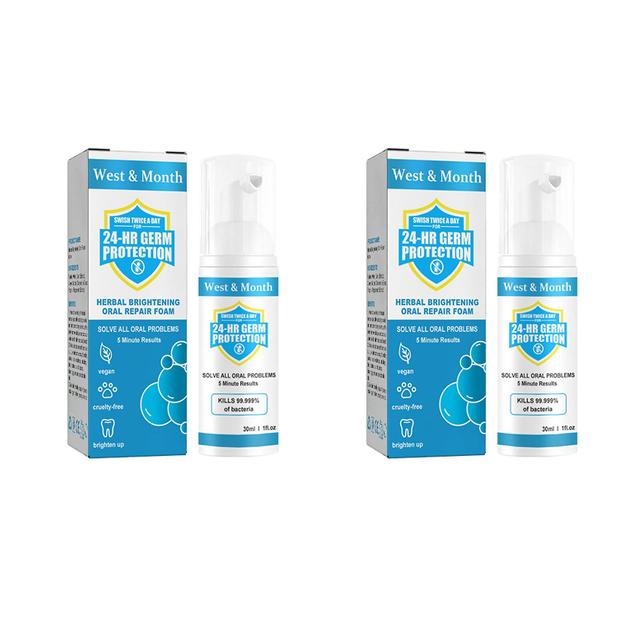 Pure Herbal Super Whitening Teeth & Mouth Repair Foam - Zapobiega próchnicy zębów, krwawieniu dziąseł i owrzodzeniom - 30ml 2 szt. on Productcaster.