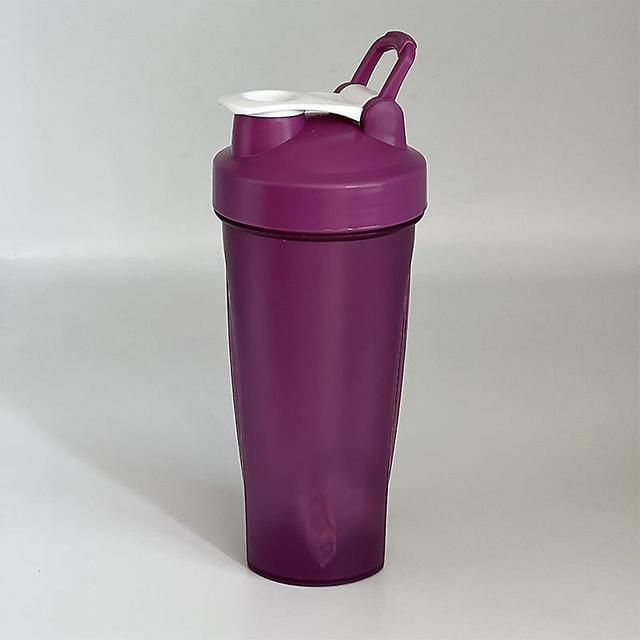 unbrand 600ml Protein Shaker Bottle Protein Powder Shake Cup For Gym Ffitness Shaker Purple 1 pc on Productcaster.