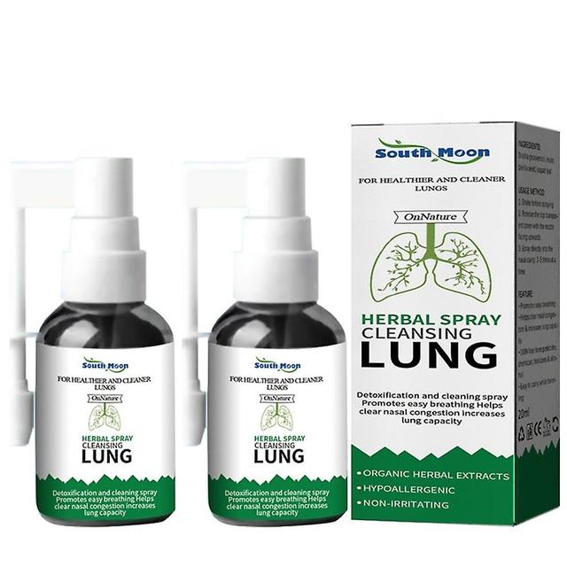 2x Herbal Lung Cleanse Mist Powerful Lung Support, Cleanse & Breathe Herbal Mist Health Care Herbal Lung Cleanse Spray on Productcaster.