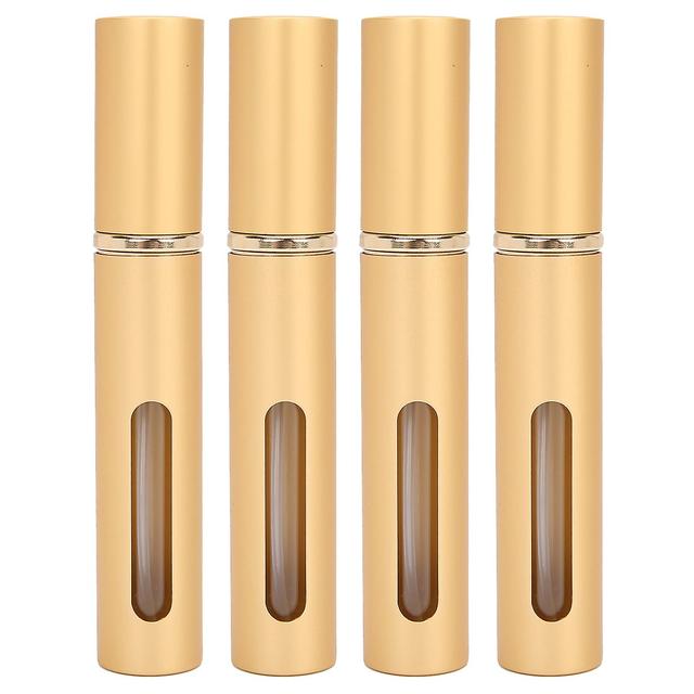 Gold 10ml x 4pcs Refillable Perfume Bottle - Outdoor Portable Empty Spray Bottle Glass Container on Productcaster.