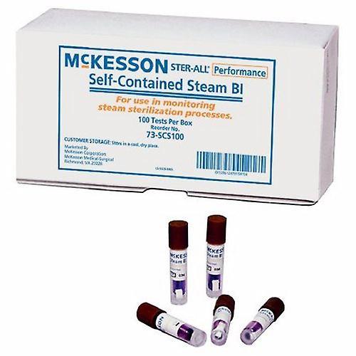 McKesson STER-ALL Performance Sterilization Biological Indicator Vial Steam, recuento de 100 (paquete de 1) on Productcaster.