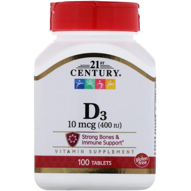 21st Century, Vitamin D3, 10 mcg (400 IU), 100 Tablets on Productcaster.