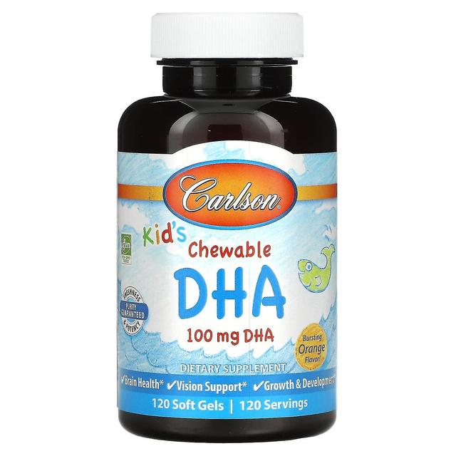 Carlson, Kid's Chewable DHA, Bursting Orange , 100 mg, 120 Soft Gels on Productcaster.