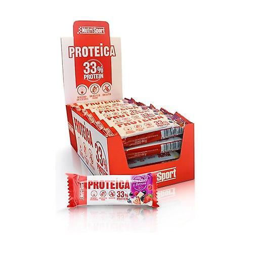 Nutrisport White choco-red fruit protein bar 24 bars of 44g (Chocolate - Red Berries) on Productcaster.