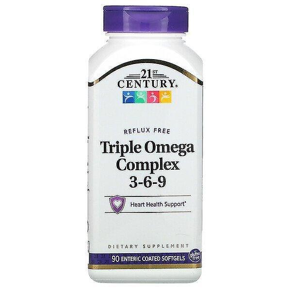 21st Century 21o secolo, Triple Omega Complex 3-6-9, 90 Enteric Coated Softgels on Productcaster.