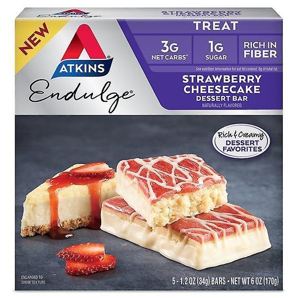 Atkins endulge godbit, jordbær ostekake dessert bar, keto vennlig, 5 teller on Productcaster.