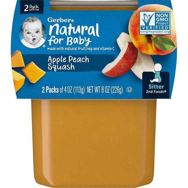 Gerber, luonnollinen vauvalle, 2nd Foods, Apple Peach Squash, 2 kpl, 4 oz (113 g) kukin on Productcaster.