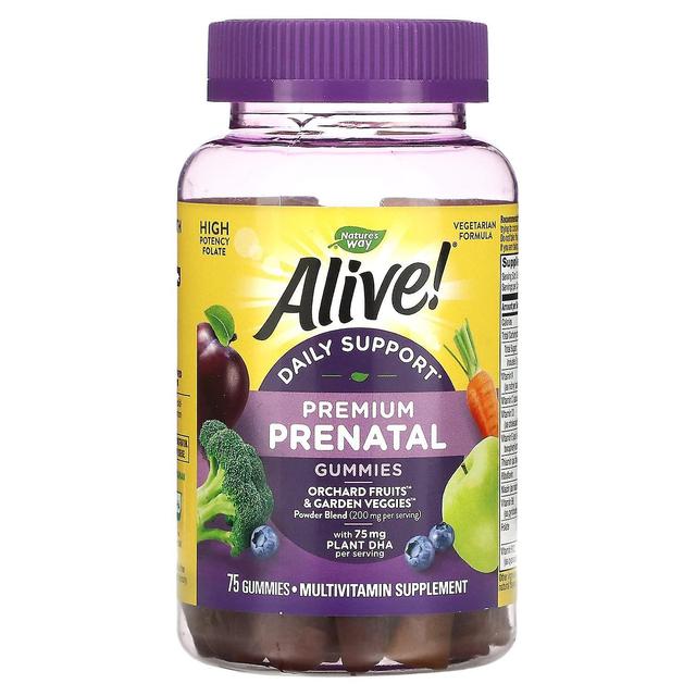 Nature's Way, Alive! Daily Support Premium Prenatal, Strawberry & Lemon, 75 Gummies on Productcaster.