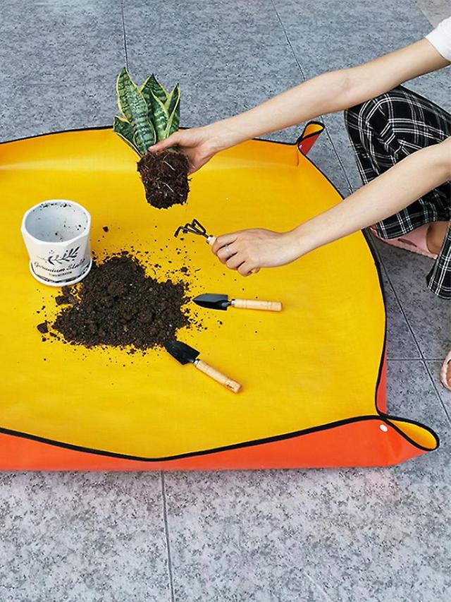 Waterproof Pad Plant Bender Plant Aid Soil Mixing Mat New Style Thickened Wear-resistant Gardening Tool Orange 75*100cm on Productcaster.