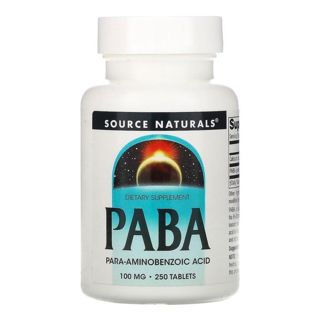 Source Naturals, PABA, 100 mg, 250 Tablets on Productcaster.