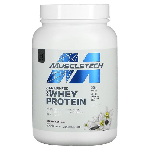 MuscleTech, 100% Grass-Fed Whey Protein, Deluxe Vanilla, 1.8 lbs (816 g) on Productcaster.