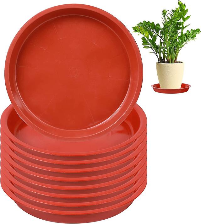 Kryc-12pack Plant Saucer - 6 8 10 Inch Plant Tray Round Plastic Plant Drip Trays For Indoor Outdoor Garden Plants, Collects Flower Pot Drainage And Ex on Productcaster.