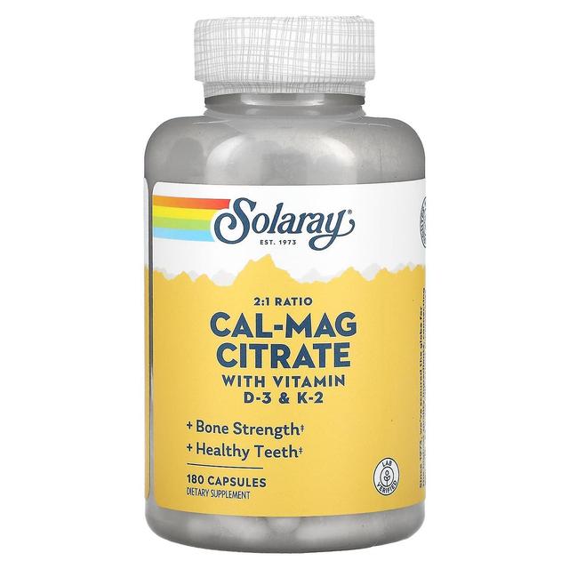 Solaray, Cal-Mag Citrate 2:1 Ratio, 180 Capsules on Productcaster.