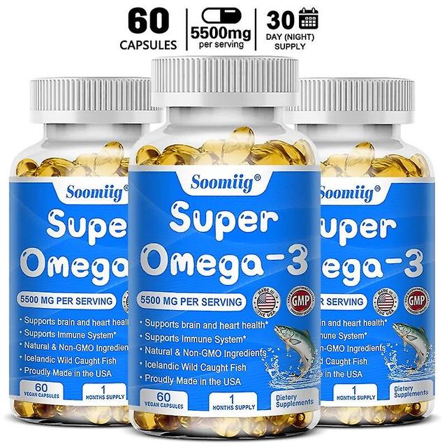 Visgaler Super Omega 3 Fish Oil Capsules Support Brain & Cardiovascular & Skin Health, Antioxidant & Improve Memorynervous System Health 60 count- ... on Productcaster.