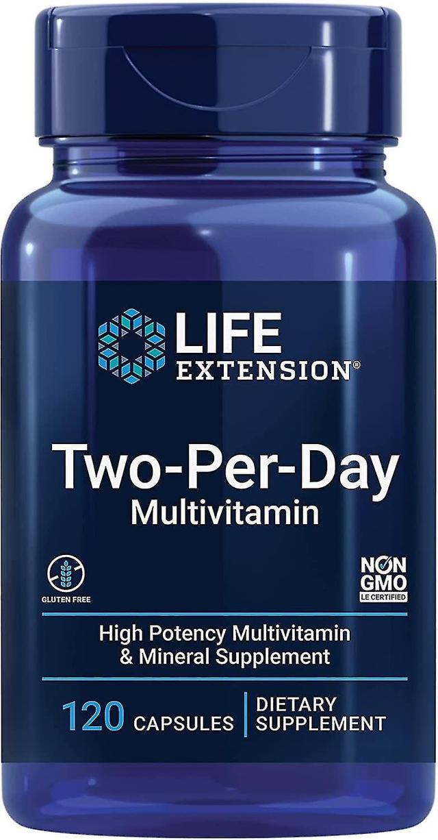 Prolungamento della vita due al giorno multivitaminico 120 capsule on Productcaster.