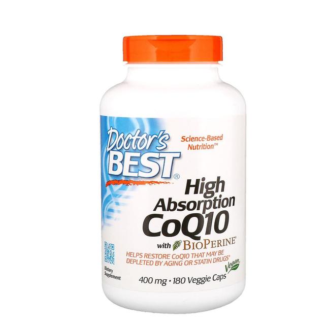 Doctor's Best Lægens bedste, høj absorption CoQ10 med BioPerine, 400 mg, 180 veggie caps on Productcaster.