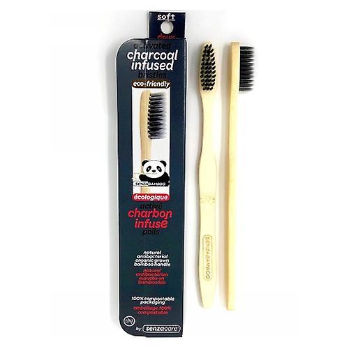 Senzacare Active Charcoal Infused Slim Bamboo Toothbrush, 0, 1 Count (Pack of 1) on Productcaster.