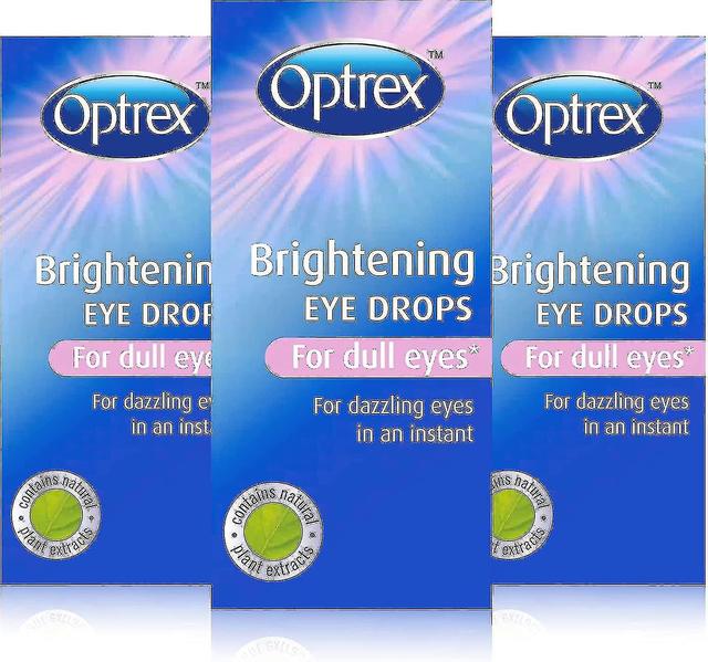 3x Optrex Brightening Eye Drops Refreshes Dull Eyes Natural Plant Extract 10ml on Productcaster.