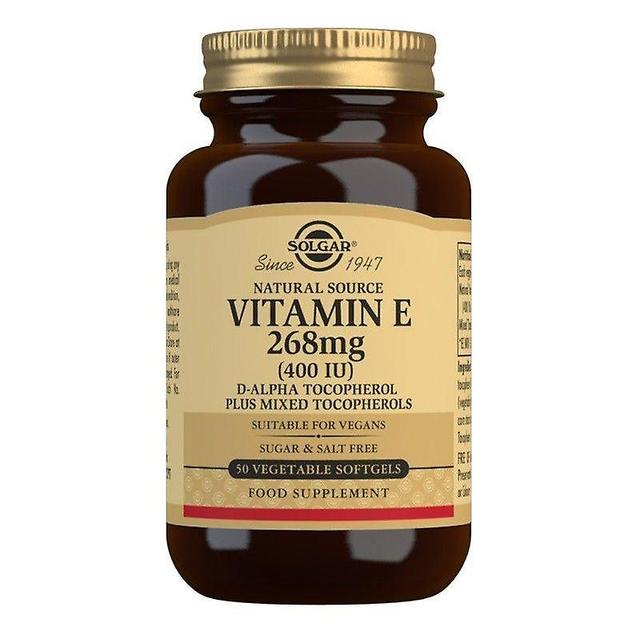 Solgar Vitamin E 268mg (400iu) Vegetarian Softgels 50 (12536660) on Productcaster.