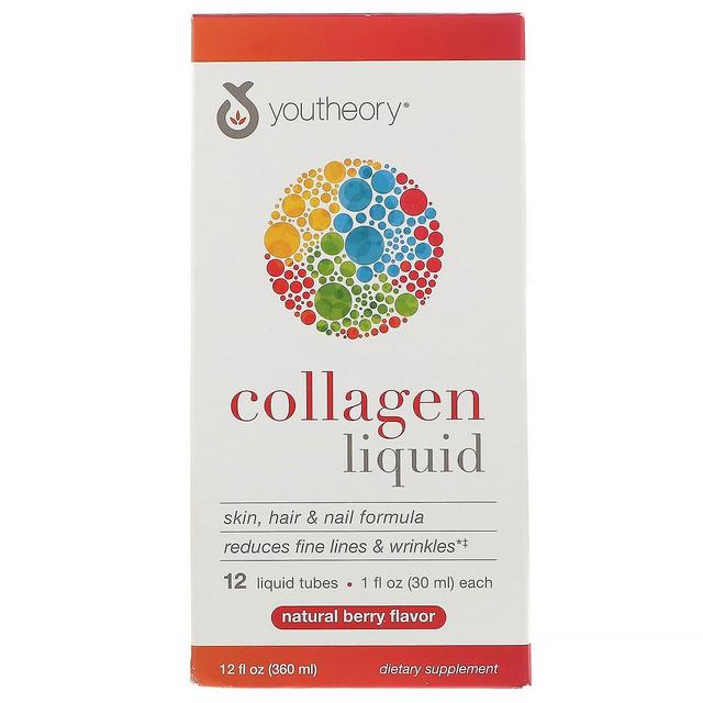 Youtheory, Liquid Collagen, Natural Berry, 12 Liquid Tubes, 1 fl oz (30 ml) Each on Productcaster.