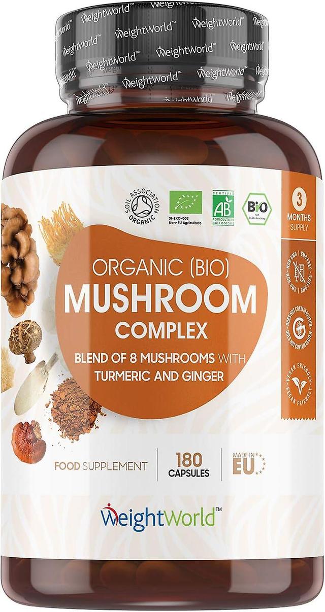 Organic Mushroom 180 kapsułek, w tym Lions Mane Reishi & Chaga Mushroom By WeightWorld on Productcaster.