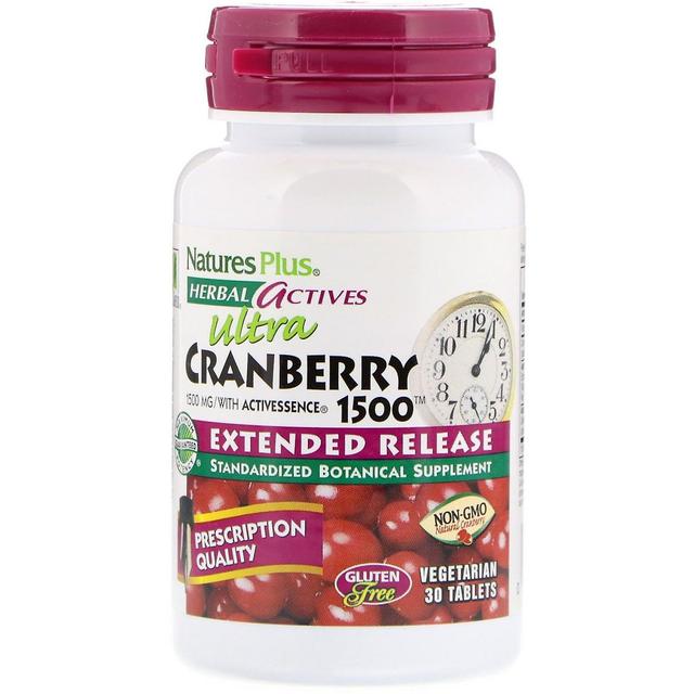 Nature's Plus, Herbal Actives, Ultra Cranberry 1500, 1,500 mcg, 30 Vegetarian Ta on Productcaster.