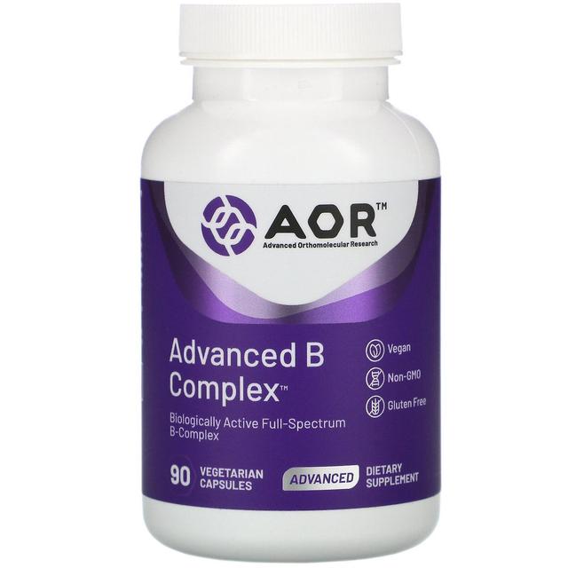 Advanced Orthomolecular Resear Pesquisa Ortomolecular Avançada AOR, Complexo B Avançado, 90 Cápsulas Vegetarianas on Productcaster.