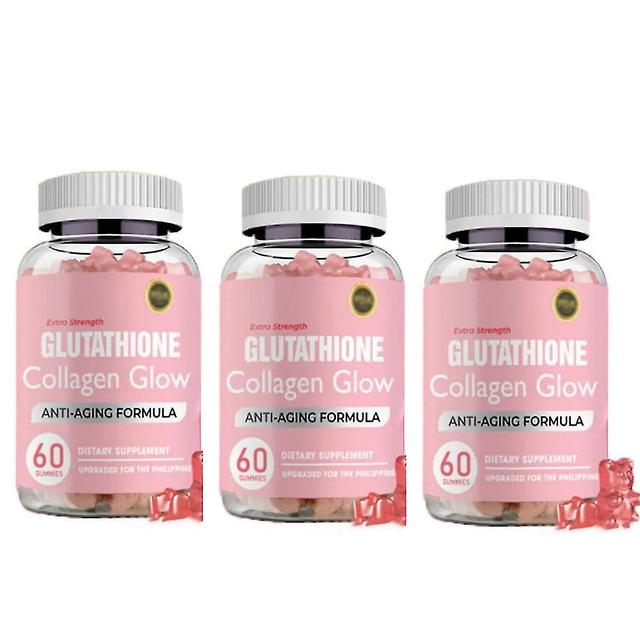 Woosien 1-3pcs Glutathione Collagen Glow Anti-aging skin Whitening Gummies 60pcs on Productcaster.